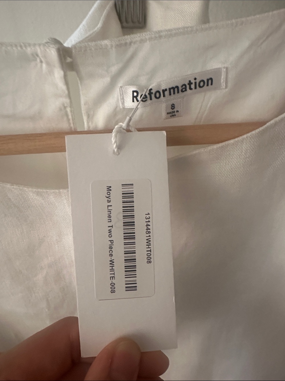 Reformation Moya Linen Two Piece Ivory - Size 8 - Picture 2 of 4